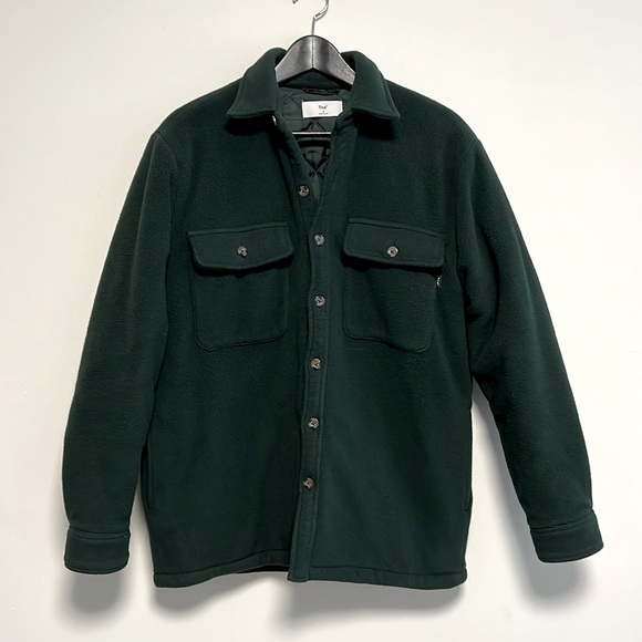 Aritzia TNA scarab dark green Virgil polar padded shirt jacket sz 2 preloved - Picture 1 of 13